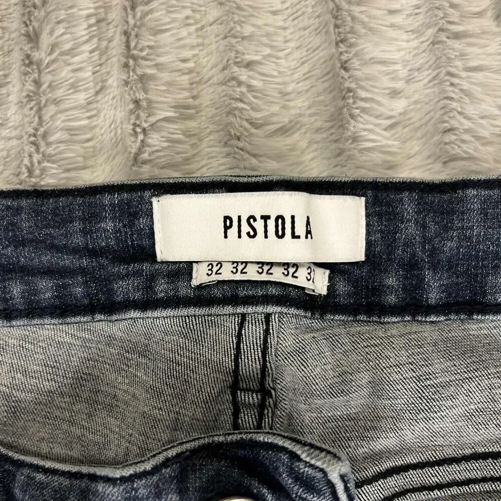 Pistola Jeans Womens 32 Blue Mid Rise Skinny Stretch Faded Wash Denim Casual - Picture 5 of 10